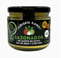 Sazonador de aceite de oliva, sal de mar y cúrcuma 250gr