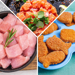 Kids Box 1.9kg Cubos de huachinango/salmón y Nuggets de Pescado