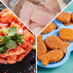 Kids Box 1.9kg Cubos de salmón/róbalo y Nuggets de Pescado