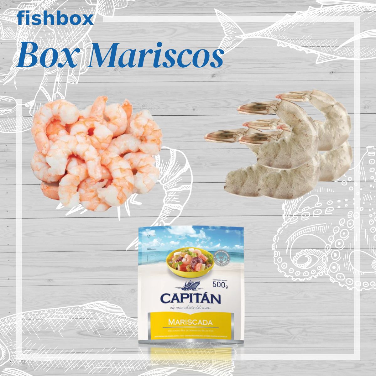 BOX DE MARISCOS POR MENOS DE $500 Mix de camarón y pulpo