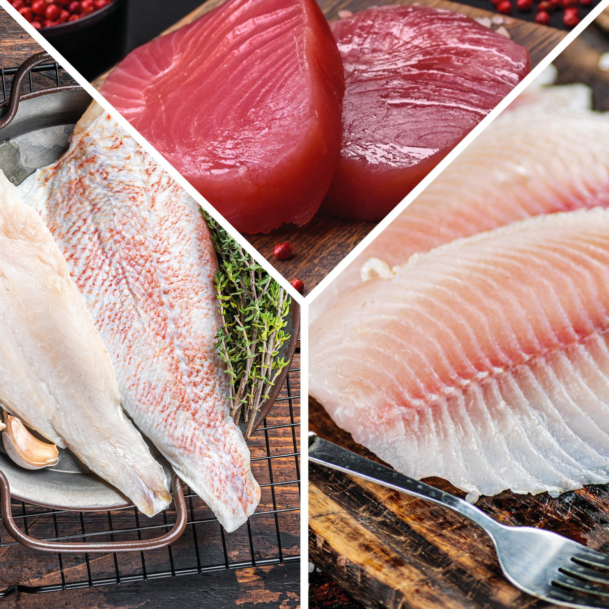 Huachinango-Atún-Mojarra